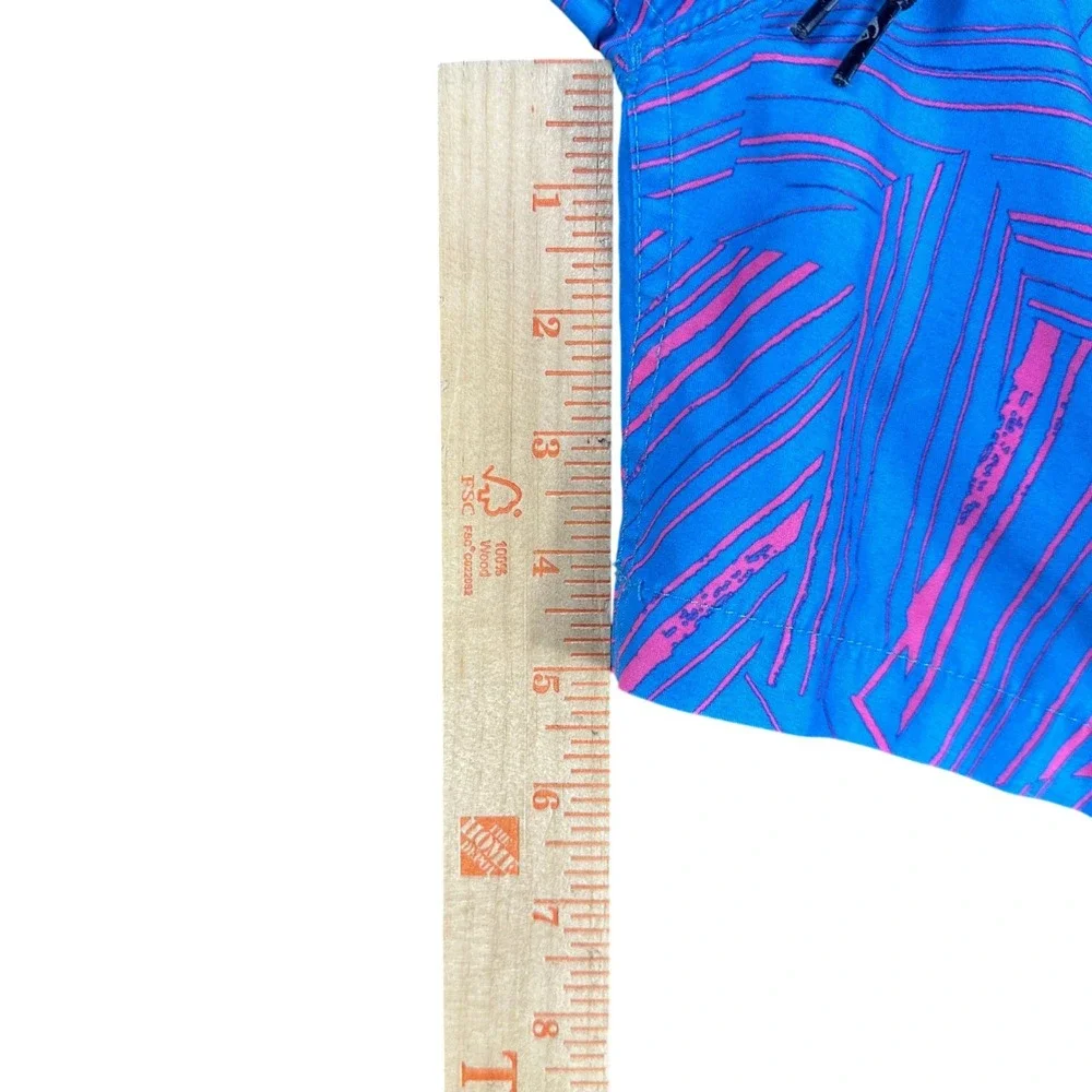 Quiksilver Mens Volley Board Shorts Blue Pink Abstract Swim Trunks Size L